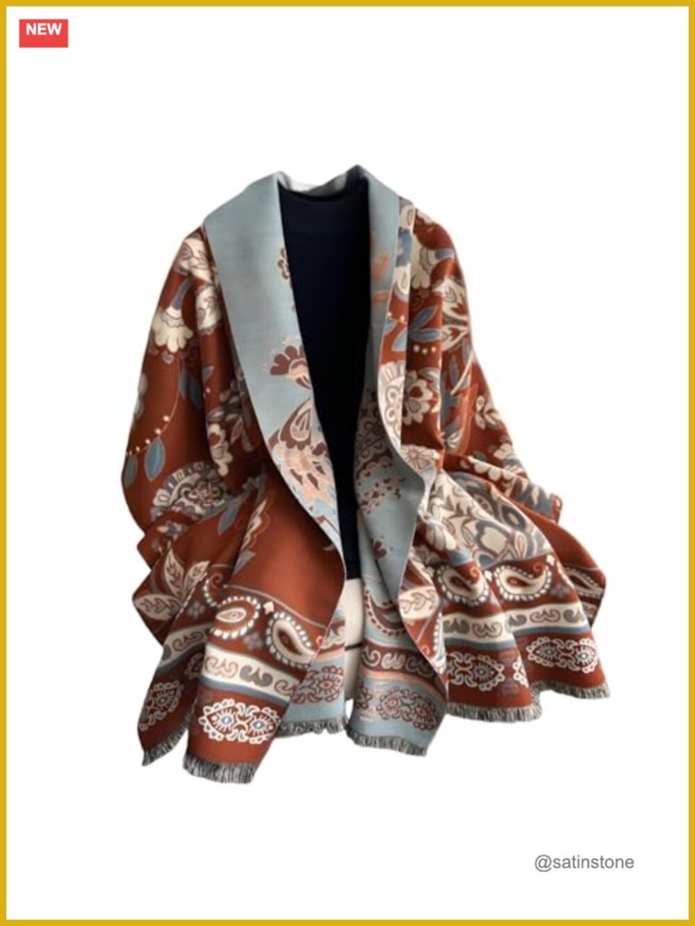 Women's Pashmina Shawl Reversible Winter Scarf Cashmere Feel Wrap